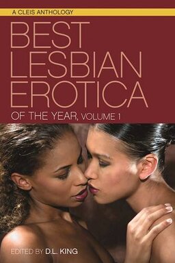 Maroon cover of Best Lesbian Erotica book, featuring a photo of two women embracing